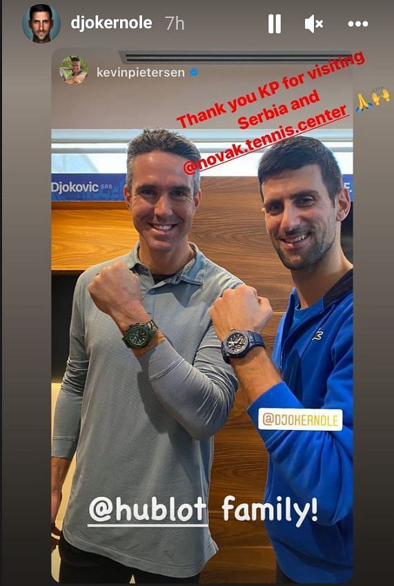 Screen grab from Novak Djokovic&#039;s Instagram story