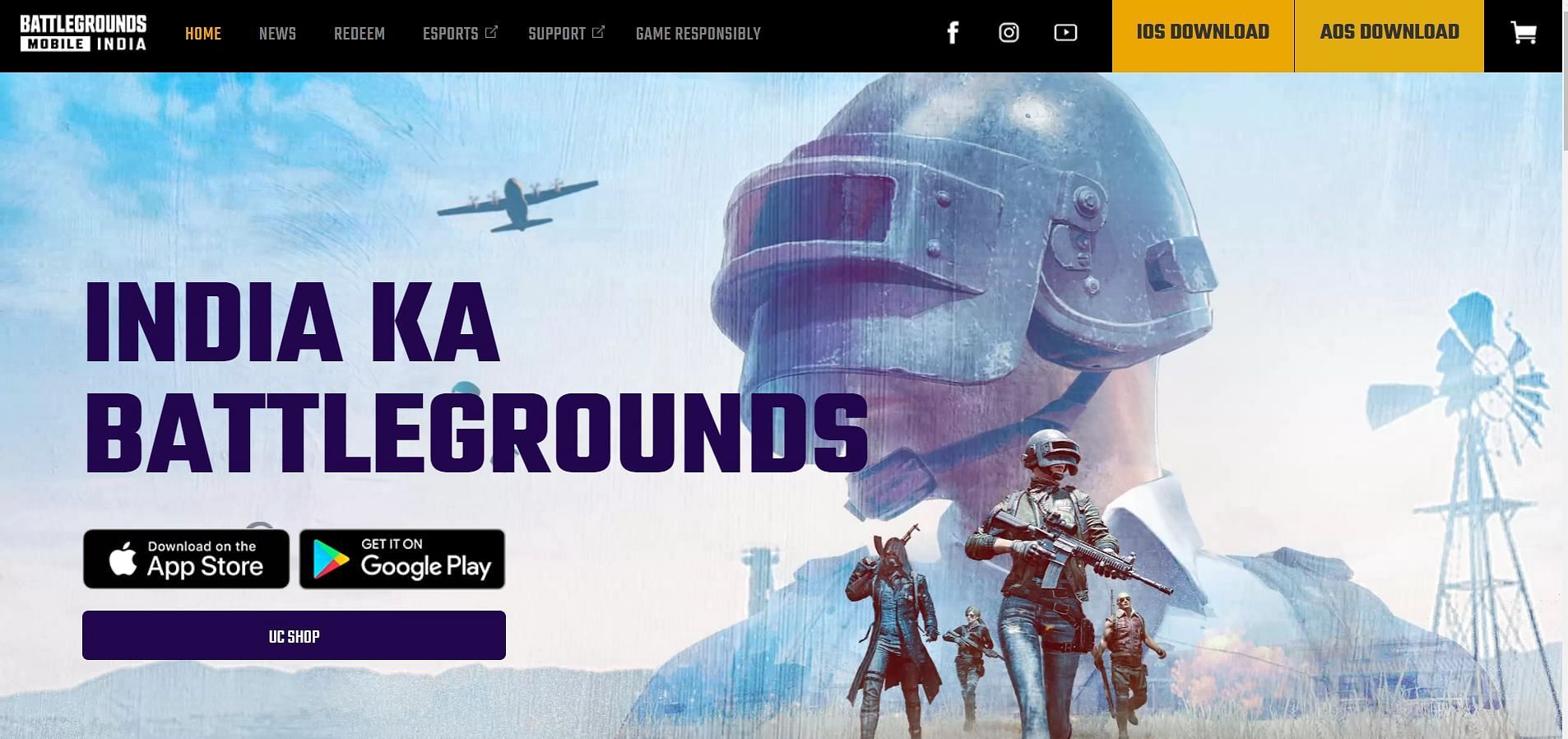 The official website for Battlegrounds Mobile India (Image via Krafton)