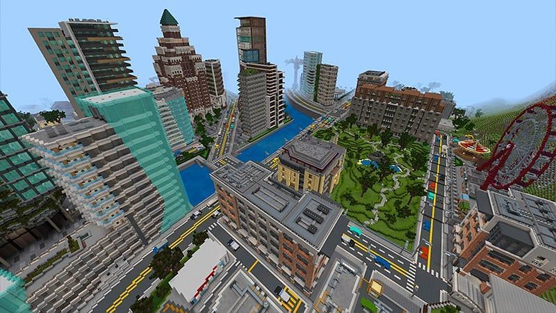 Minecraft cities are extremely popular to build (Image via Reddit, u/mister_misiek)