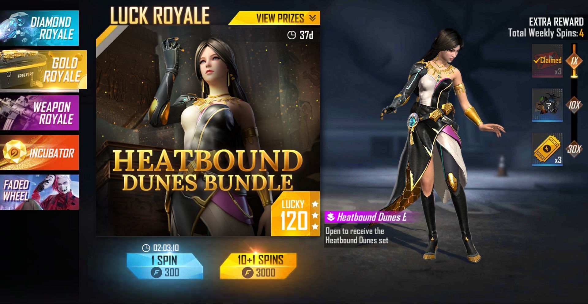 Gold Royale offers unique costume bundles (Image via Free Fire)