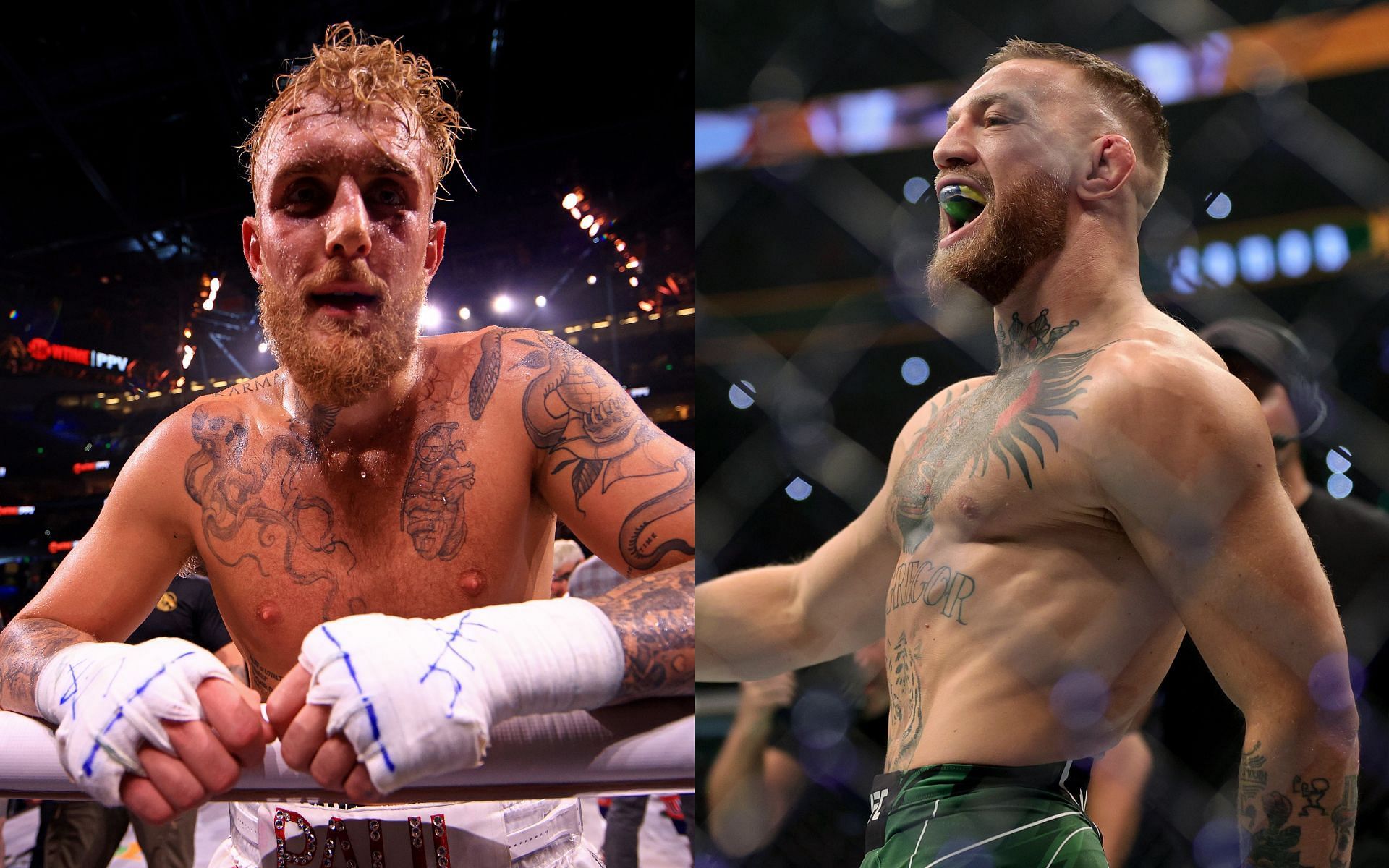 YouTuber-turned-boxing sensation Jake Paul (left) and the biggest MMA superstar Conor McGregor (right)