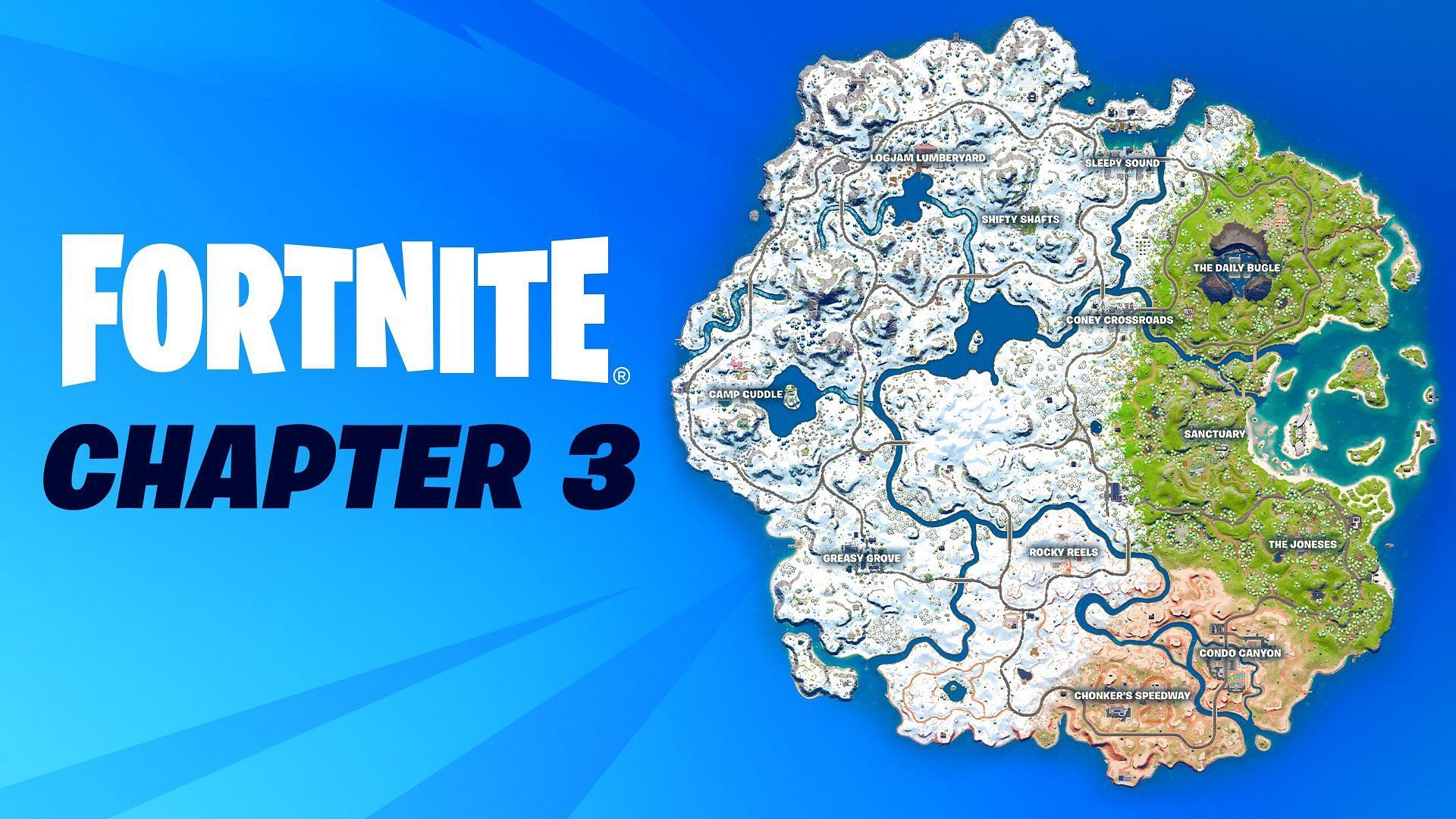 Fortnite Chapter 3 Season 1 map revealed (Image via Twitter/Shiina)