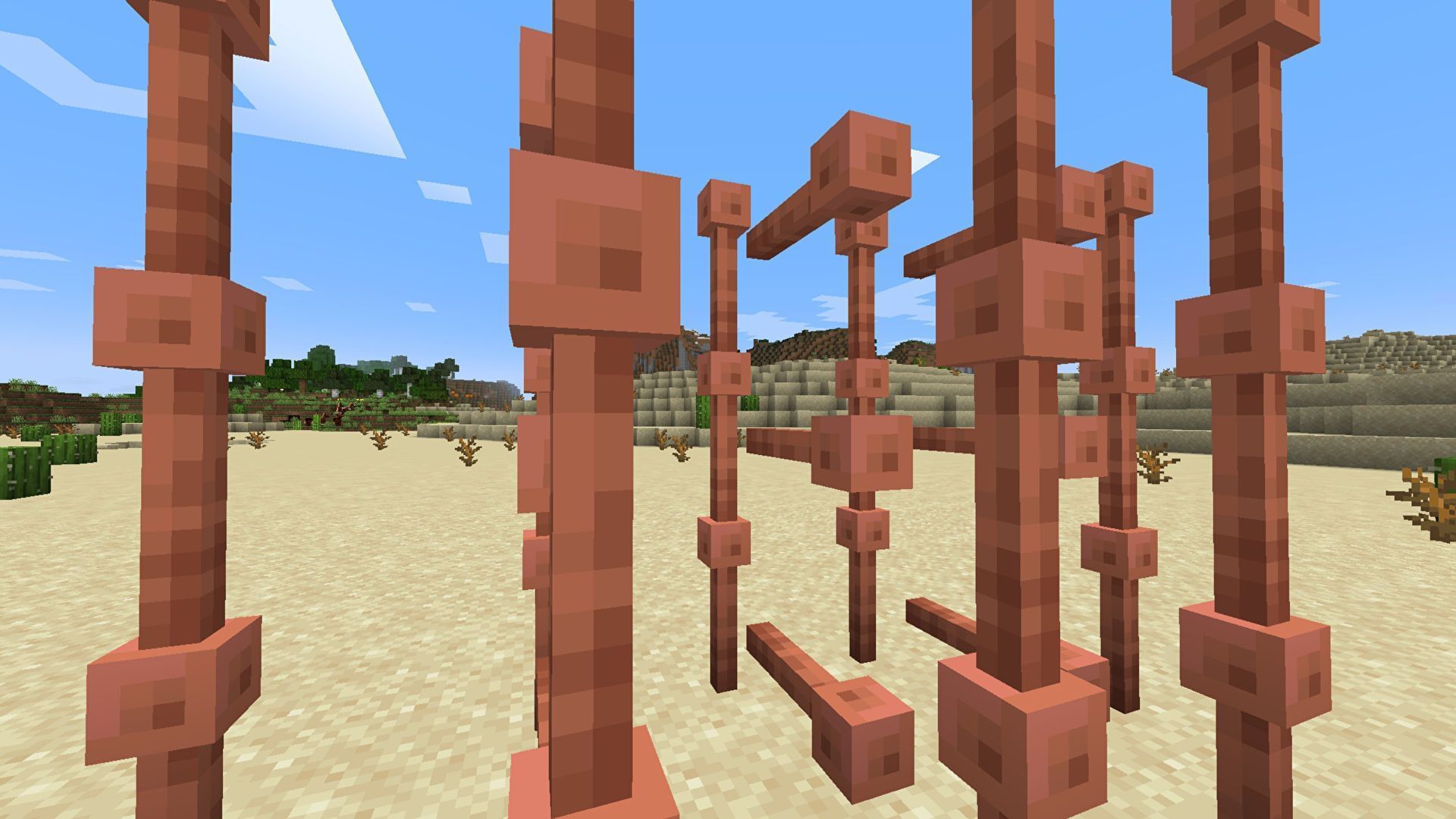 Lightning rods are useful for defending ones base from lightning strikes (Image via Minecraft)