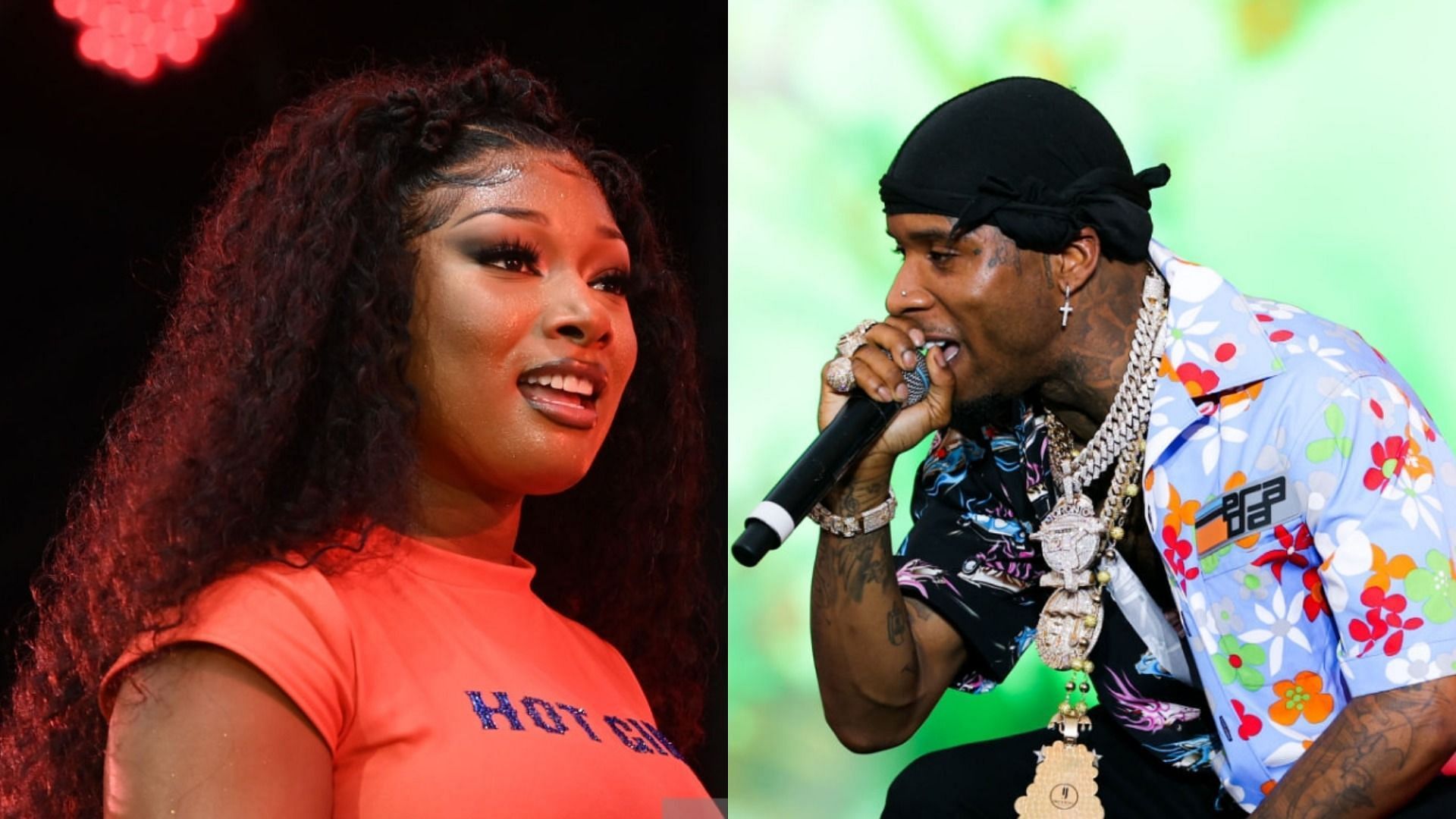 A police officer revealed shocking information about Megan Thee Stallion&#039;s shooting incident (Image via Paras Griffin/Getty Images and Rich Fury/Getty Images)