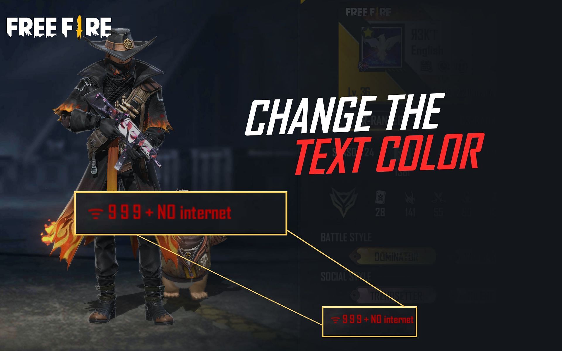 Text color can be changed by the players in Free Fire (Image via Sportskeeda)