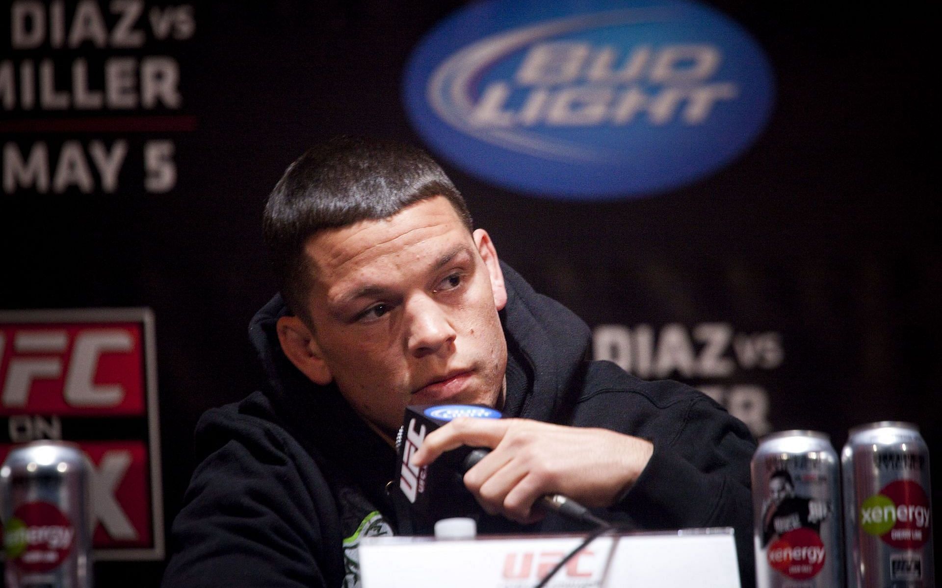 UFC welterweight contender Nate Diaz during a press conference