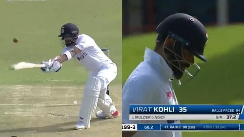 Snapshots from Virat Kohli's wicket on Sunday.
