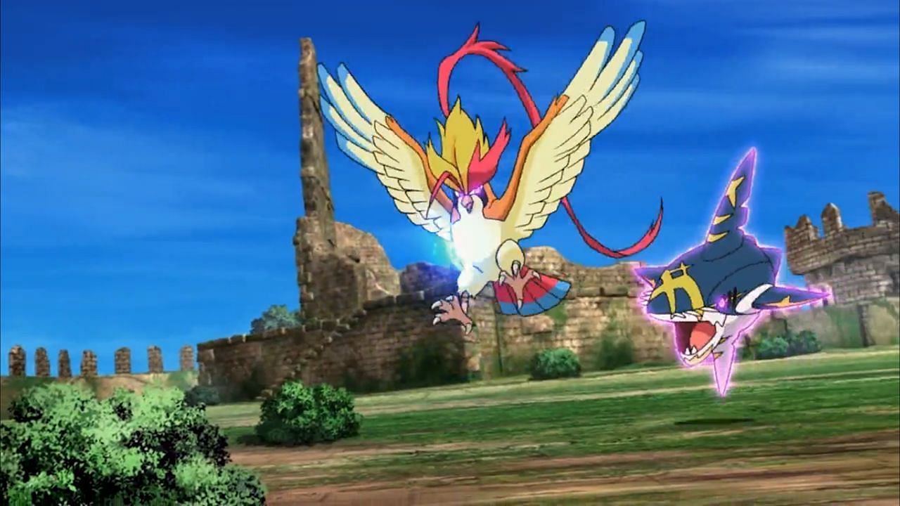 Mega Pidgeot as it appears in the 19th Pokemon Movie, Volcanion and the Mechanical Marvel (Image via The Pokemon Company)