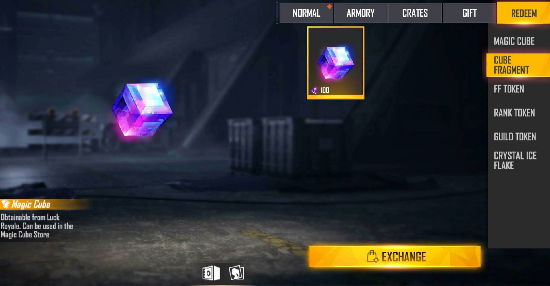 100 Fragments can be exchanged for a Magic Cube in Free Fire (Image via Free Fire)