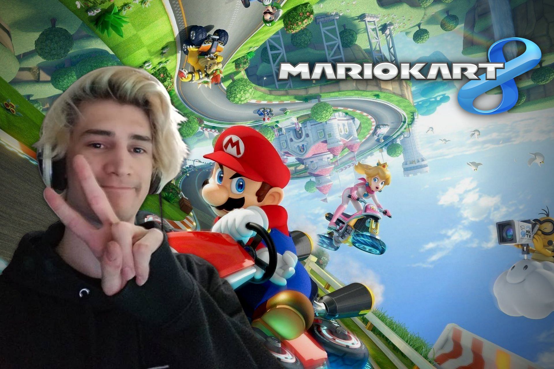 xQc&#039;s community wagered a whopping billion channel points on a Mario Kart bet (Image via Sportskeeda)