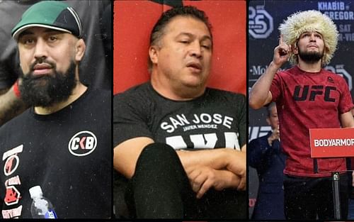 Eugene Bareman (left), Javier Mendez (center), and Khabib Nurmagomedov (right)