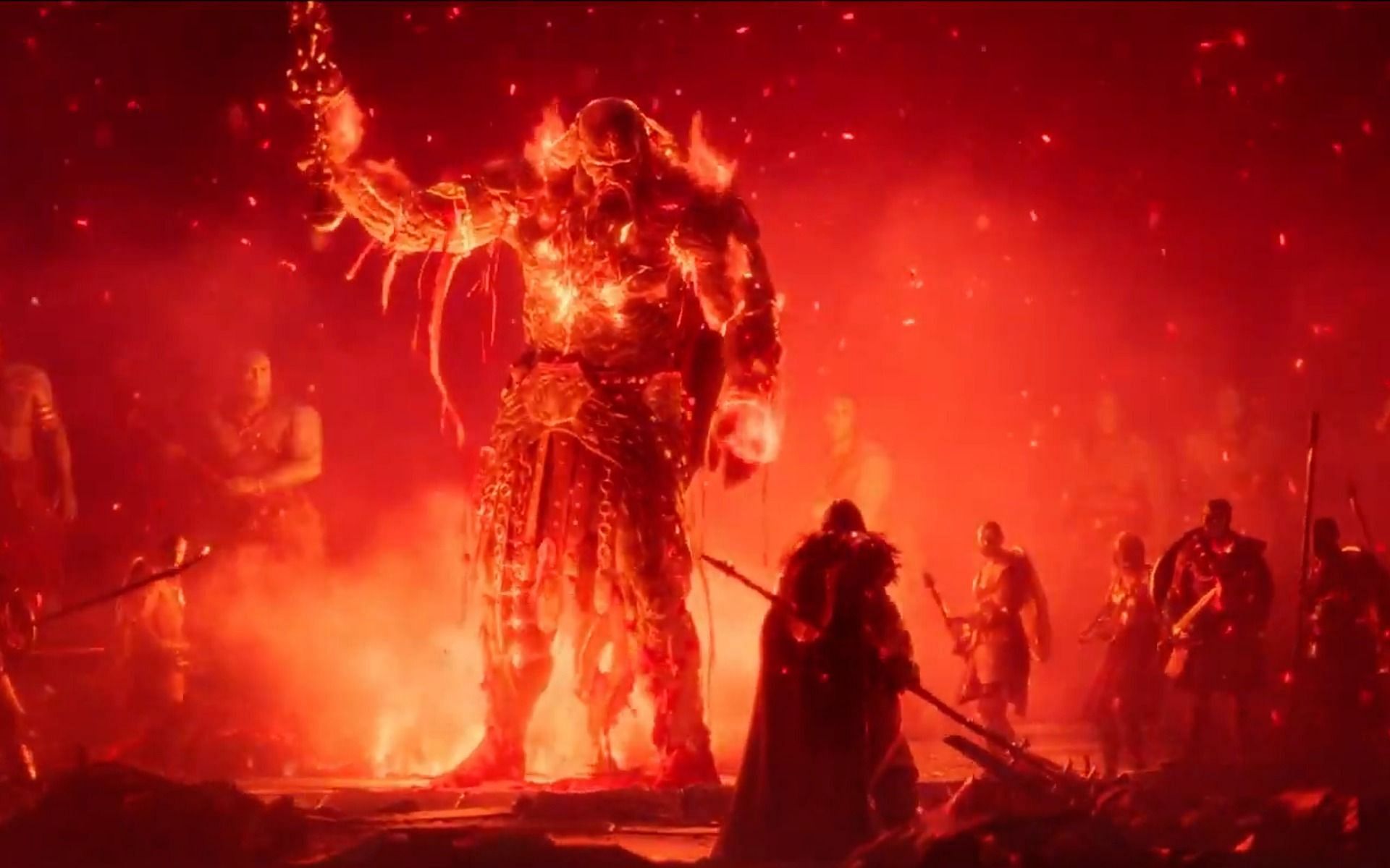 Facing Surtr (Image via Assassin&#039;s Creed Valhalla)