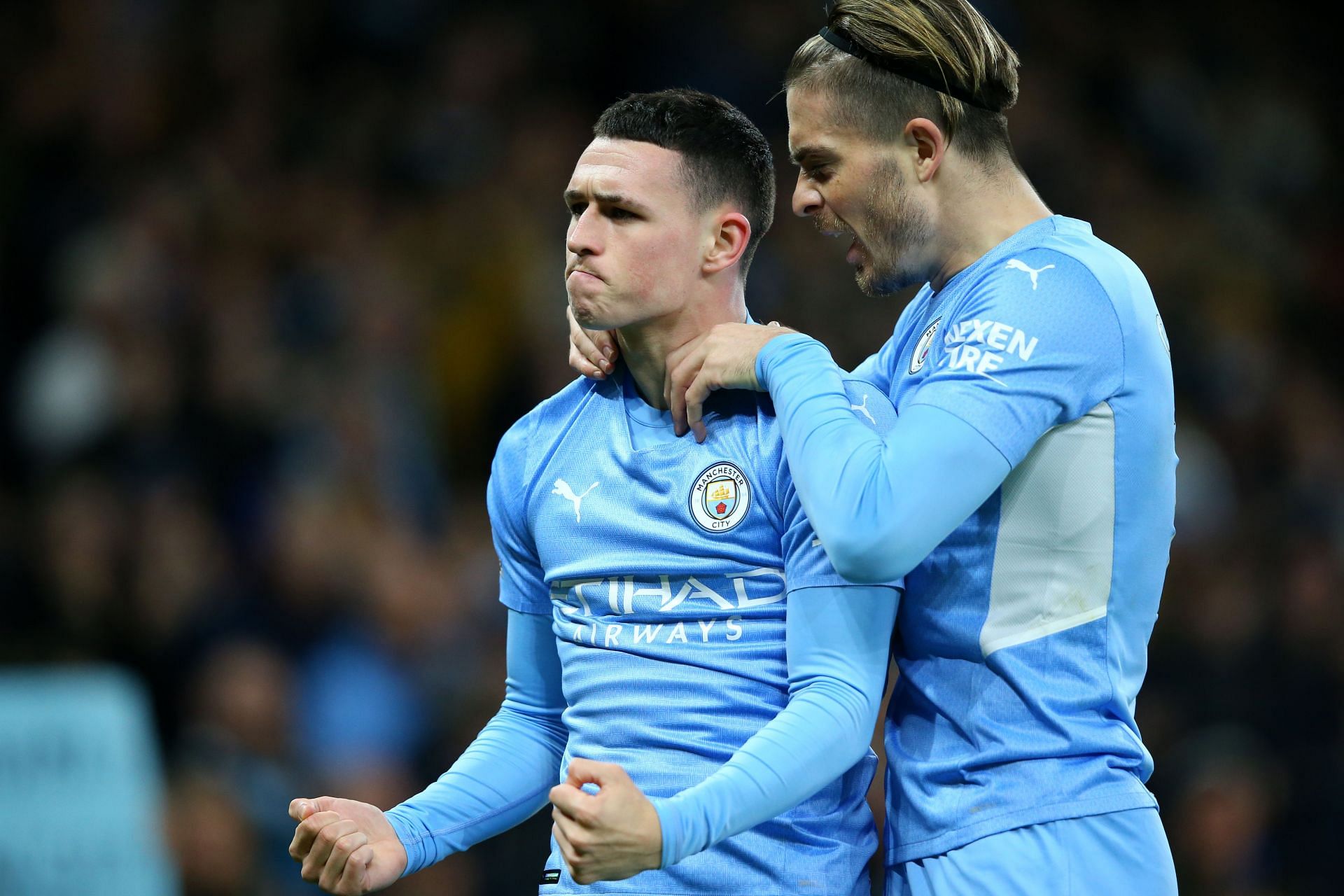 Phil Foden (L) and Jack Grealish are among Manchester City&#039;s biggest stars
