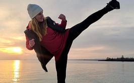 Watch: Valentina Shevchenko works out lakeside at 5,300ft in Kyrgyzstan