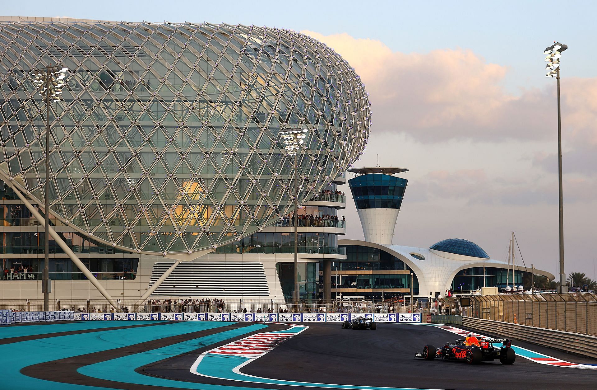 F1 Grand Prix of Abu Dhabi - Max Verstappen chases down Lewis Hamilton.