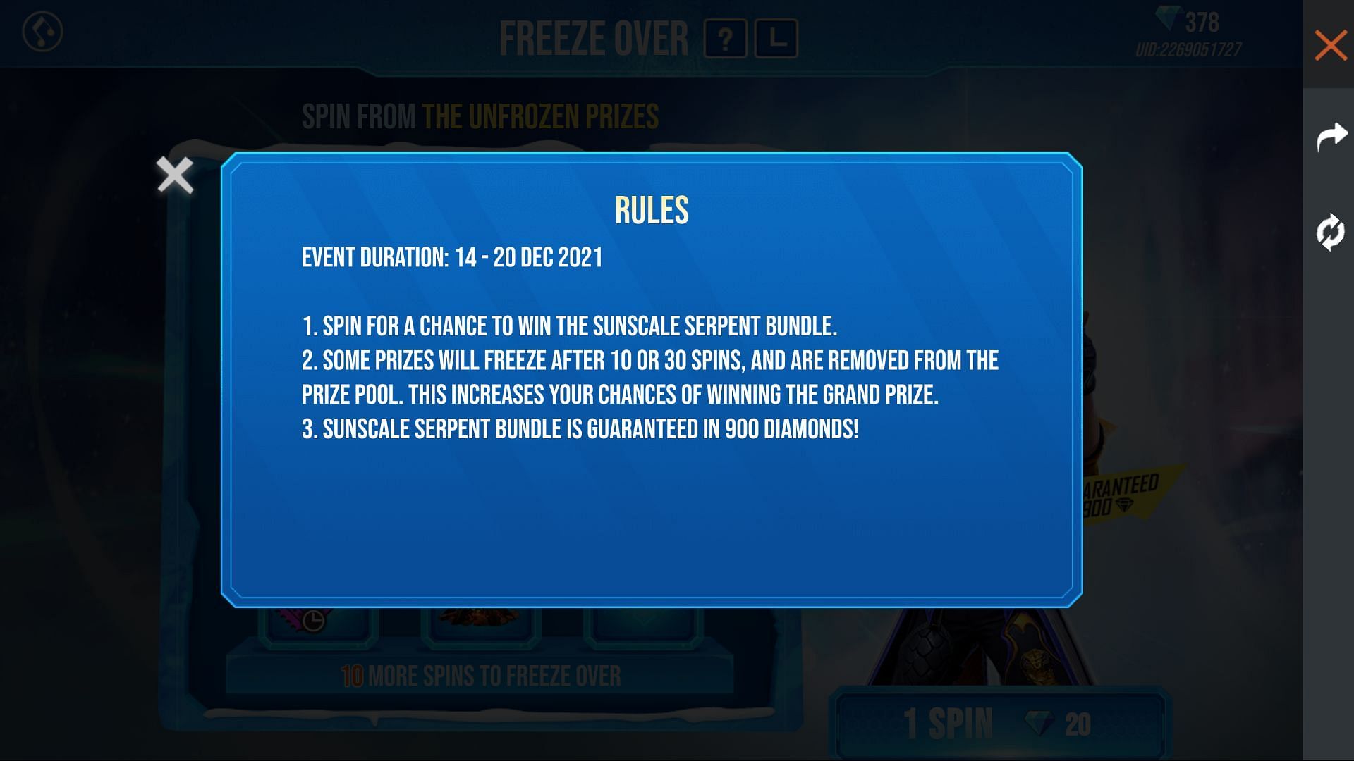 Rules of the event (Image via Free Fire)