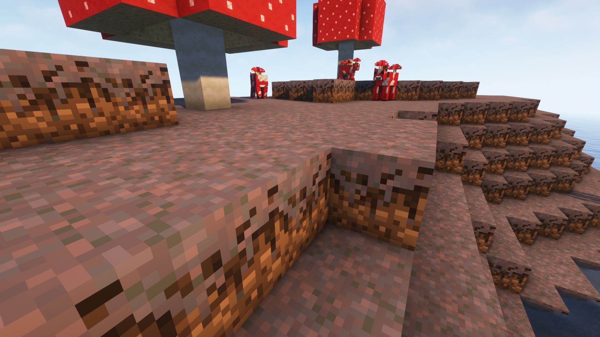 Mycelium blocks in mushroom fields biome (Image via Minecraft)