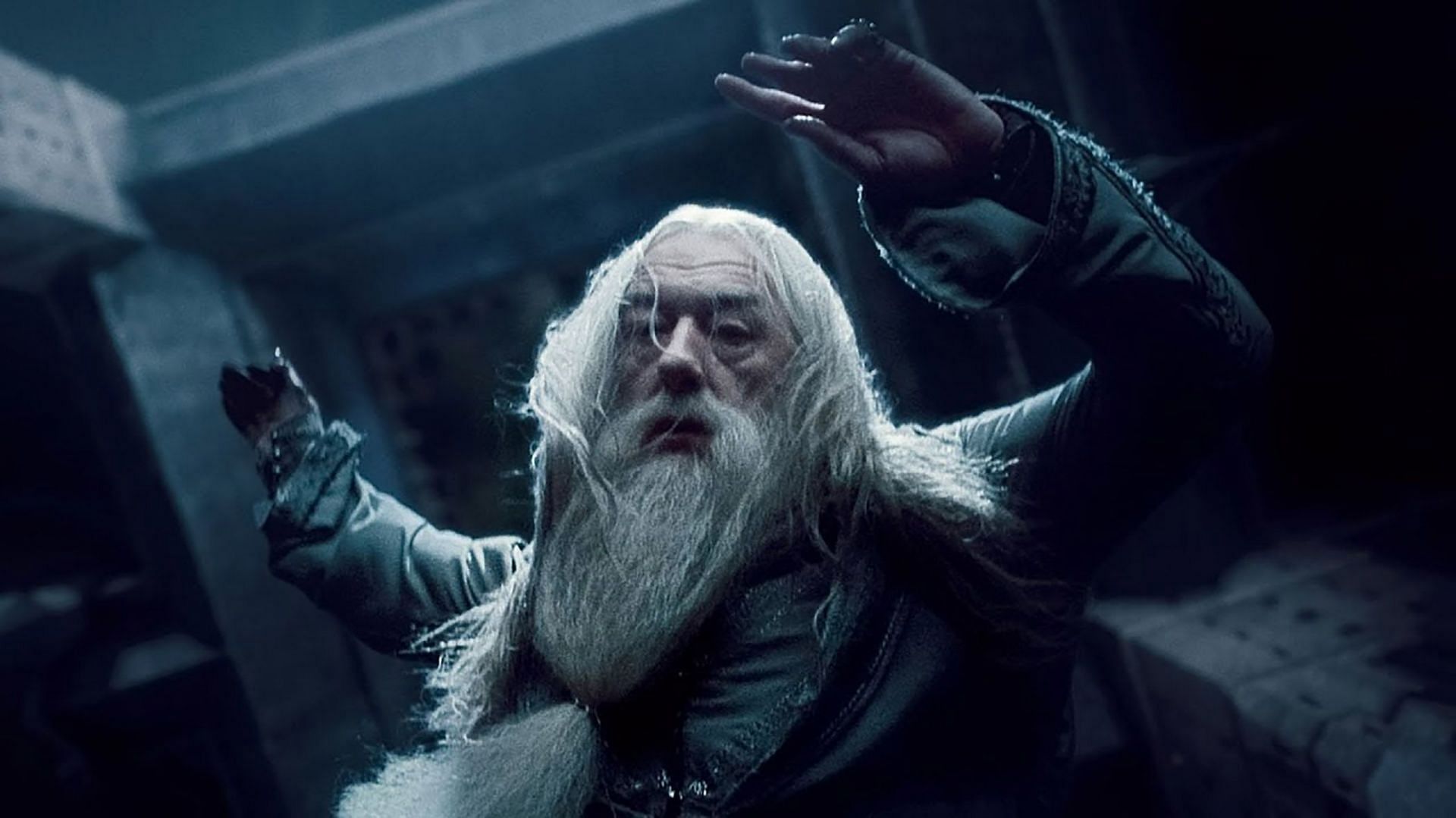 Dumbledore falling to his death (Image via Warner Bros.)