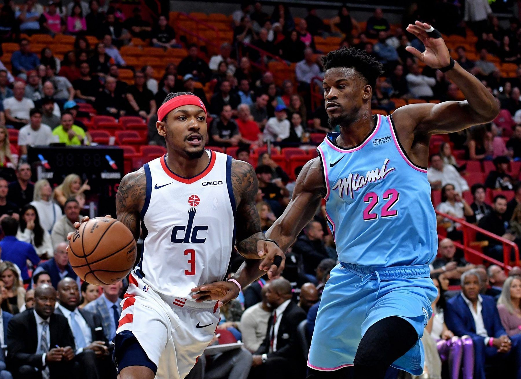 The visiting Washington Wizards will meet the Miami Heat for the third time this season on Tuesday. 