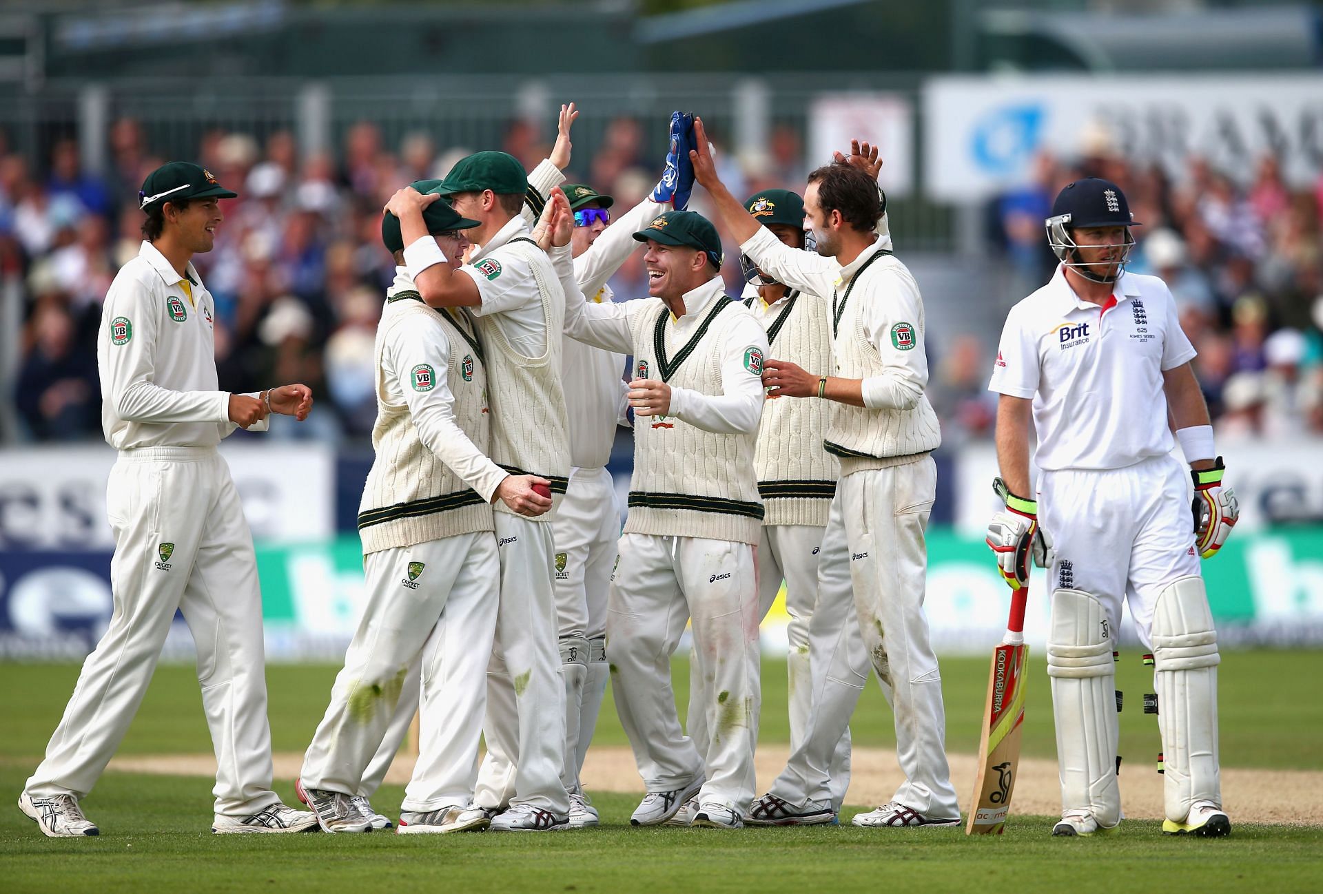 Nathan Lyon celebrates after dismissing Kevin Pietersen in the 2013 Ashes.