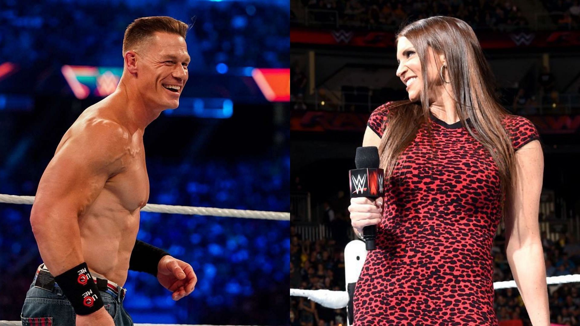 John Cena (L) Stephanie McMahon (R)