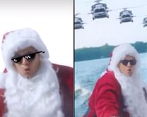 Watch: Tom Brady dresses up as Santa and shows off his CRAZY surf-boarding skills