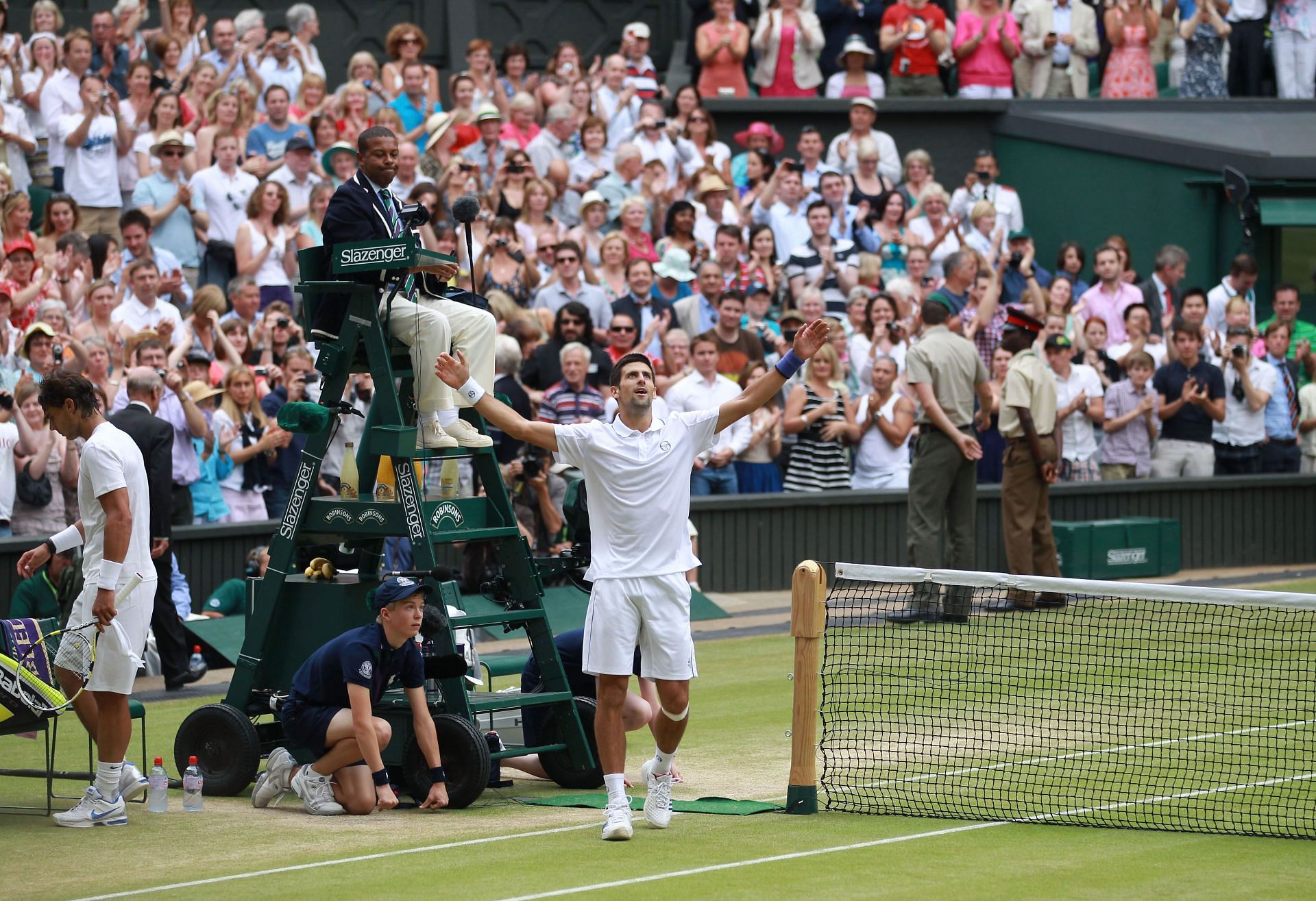 The Championships - Wimbledon 2011: Day Thirteen Rafael Nadal and Novak Djokovic after their 2011 US Open final