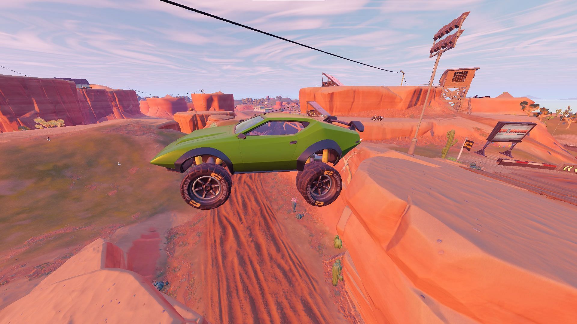 Jump through the two flaming rings at Chonker&#039;s Speedway for this Fortnite Chapter 3 Week 1 quest (Image via Epic Games)