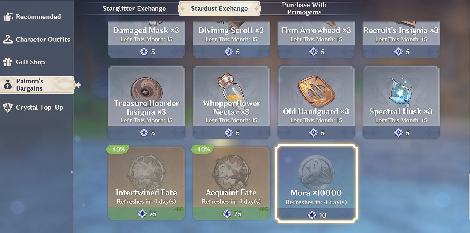 Buy Intertwined Fates from the Shop (Image via Genshin Impact)