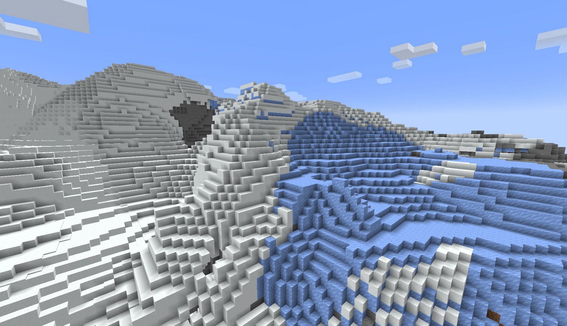 A frozen peak biome, one of the new biome variations provided to mountains in Minecraft 1.18 (Image via Mojang)