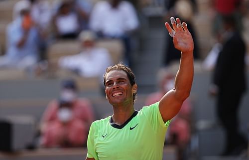 Rafael Nadal at the 2021 French Open.