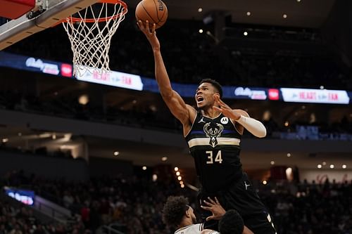 Giannis Antetokounmpo of the Milwaukee Bucks.