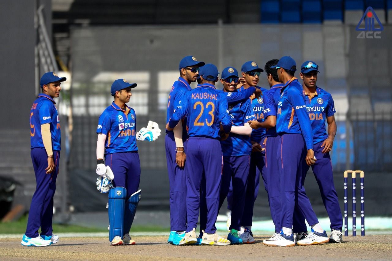 Indian U19 Cricket Tean in action