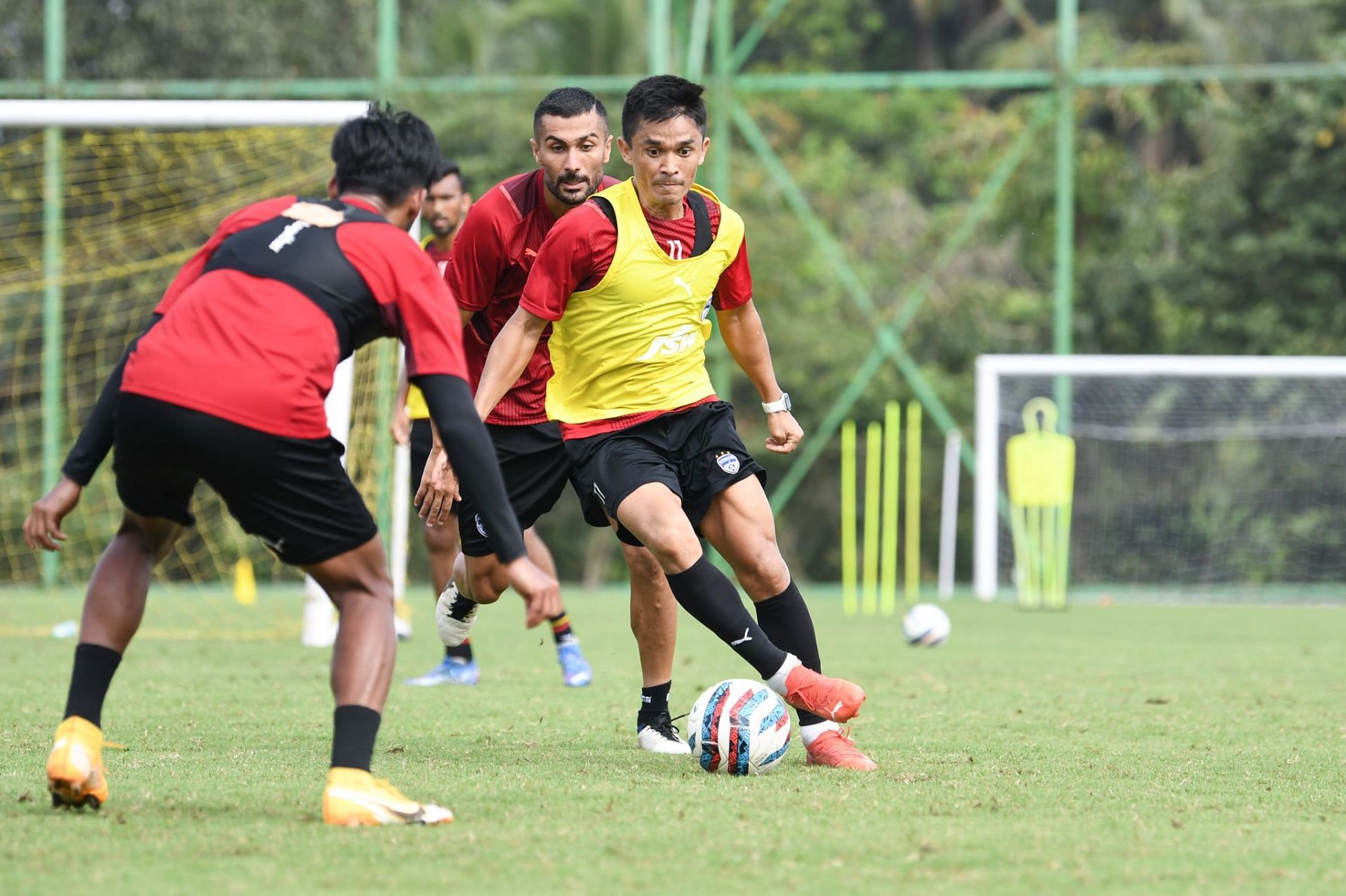 Bengaluru FC players during a practice session (Image courtesy: ISL)