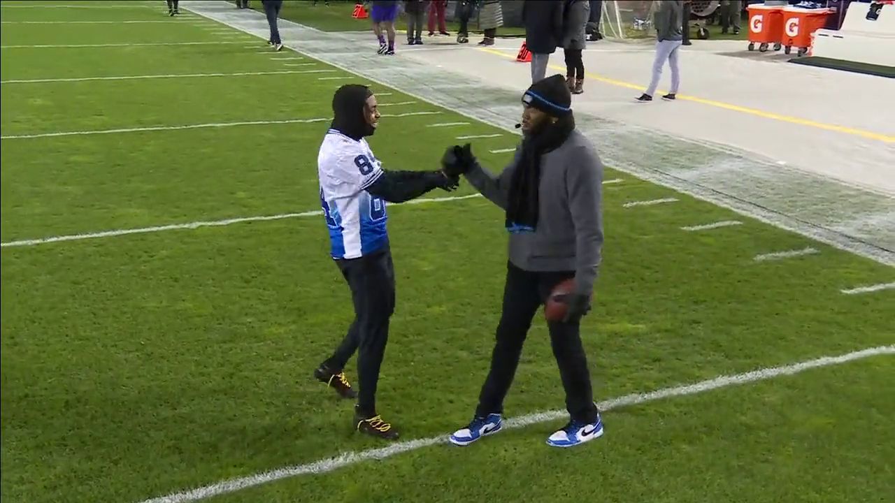 Justin Jefferson and Randy Moss pre-game | Image Credit: ESPN