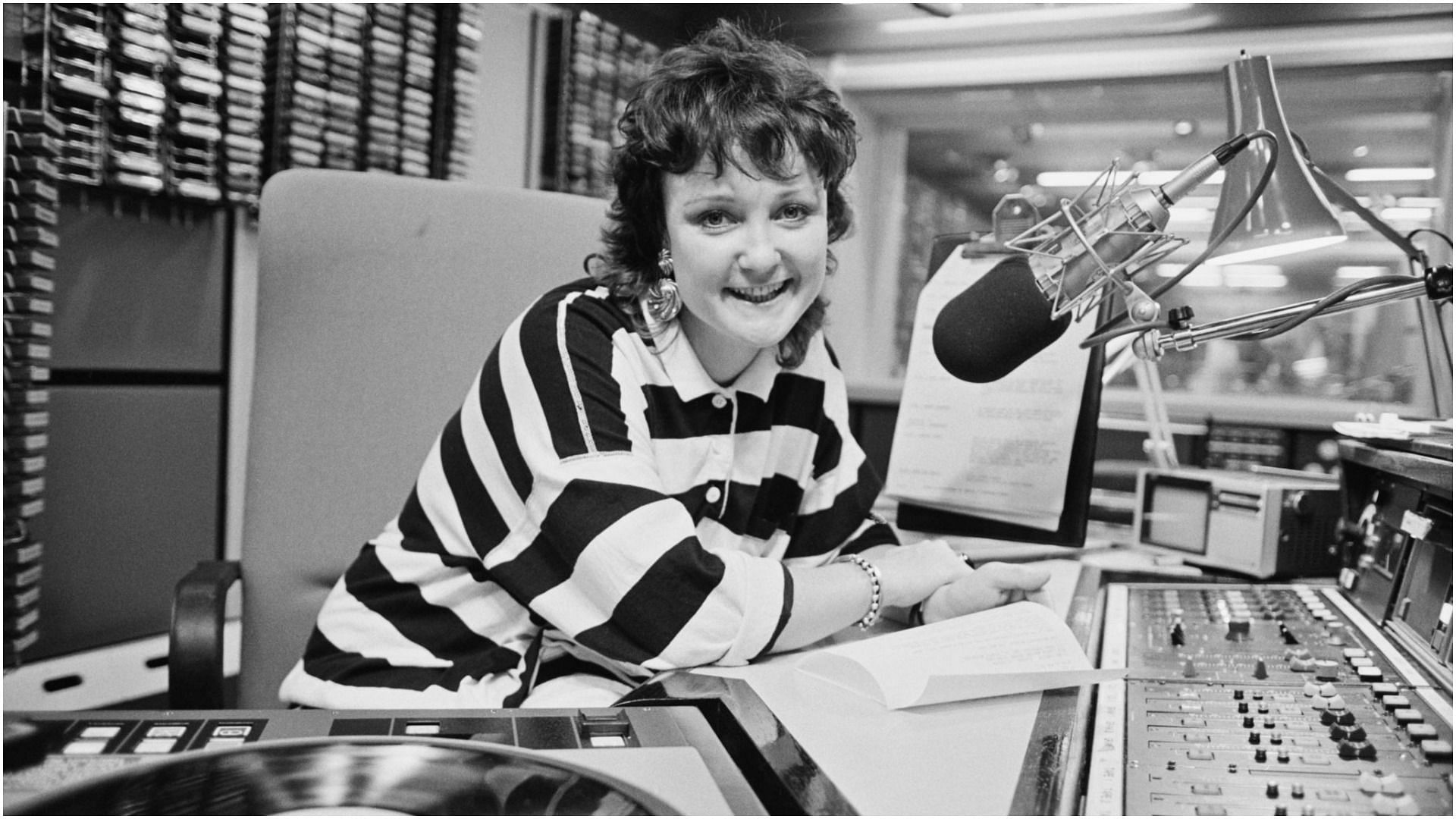 Janice Long pictured in a radio broadcasting studio in London (Image by United News via Getty Images)