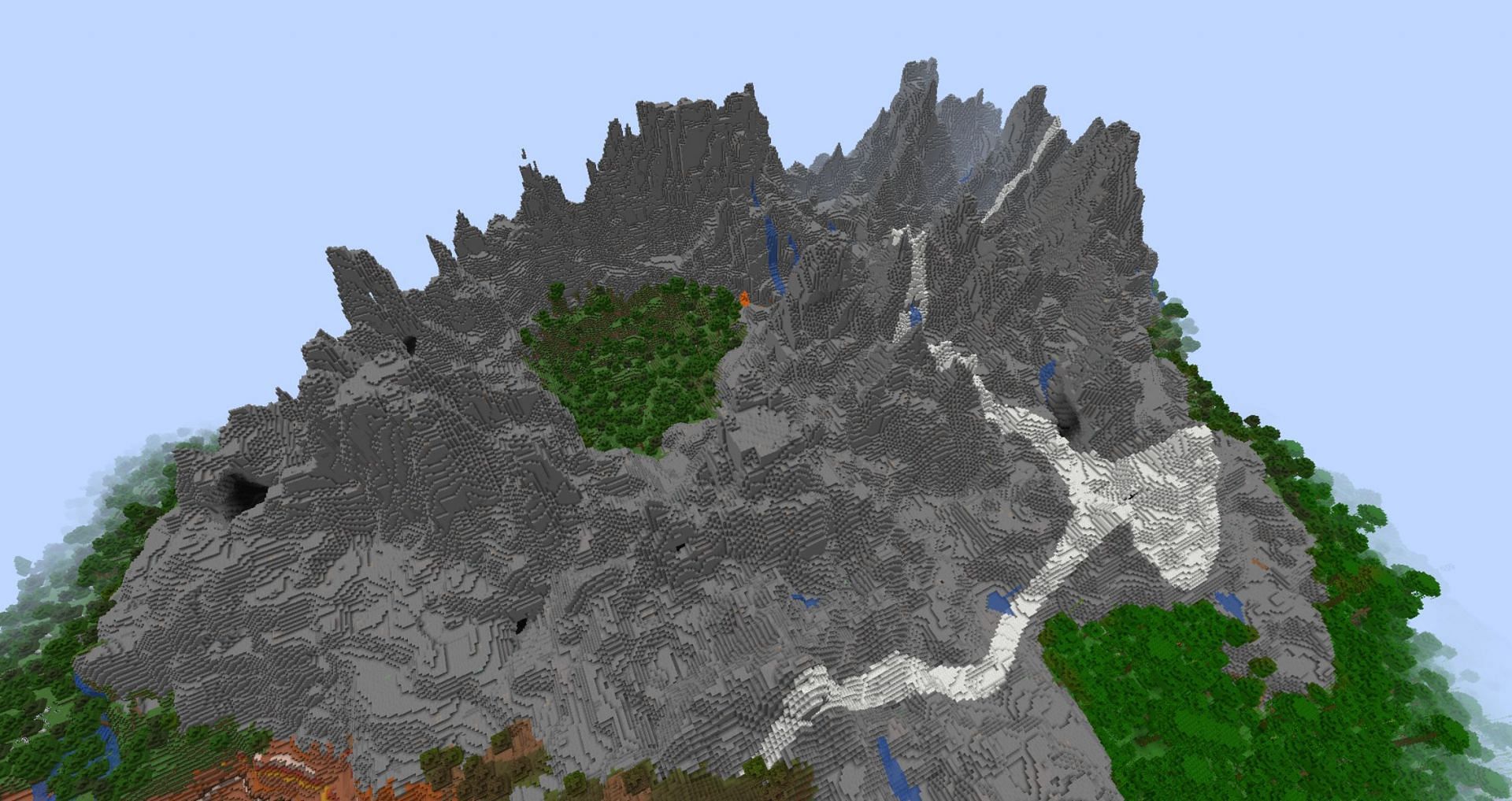 A largely generated stony peak biome (Image via Mojang)