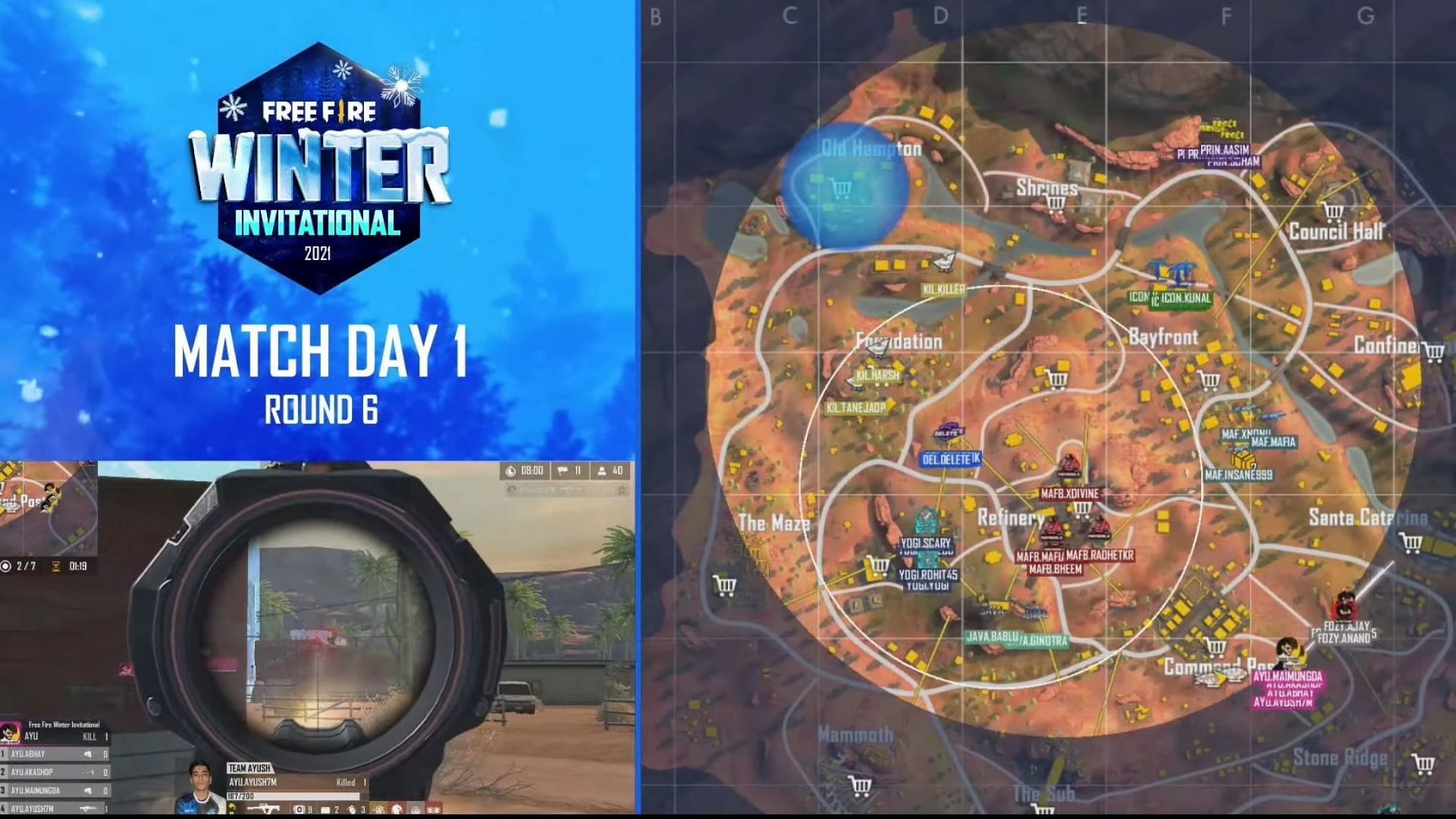 Free Fire Winter Invitational day 1 (Image via Garena)