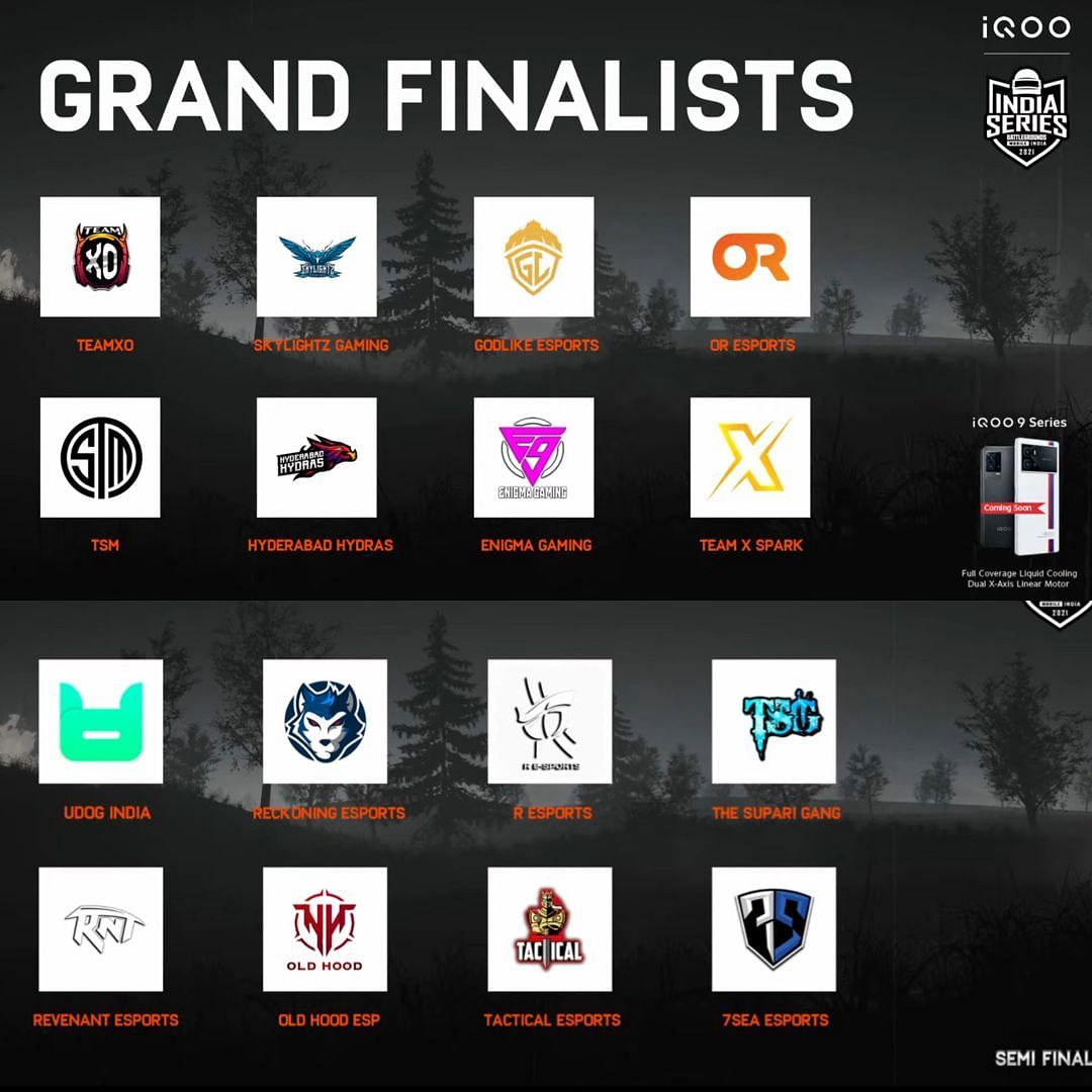 Qualified Teams for BGIS Grand Finals