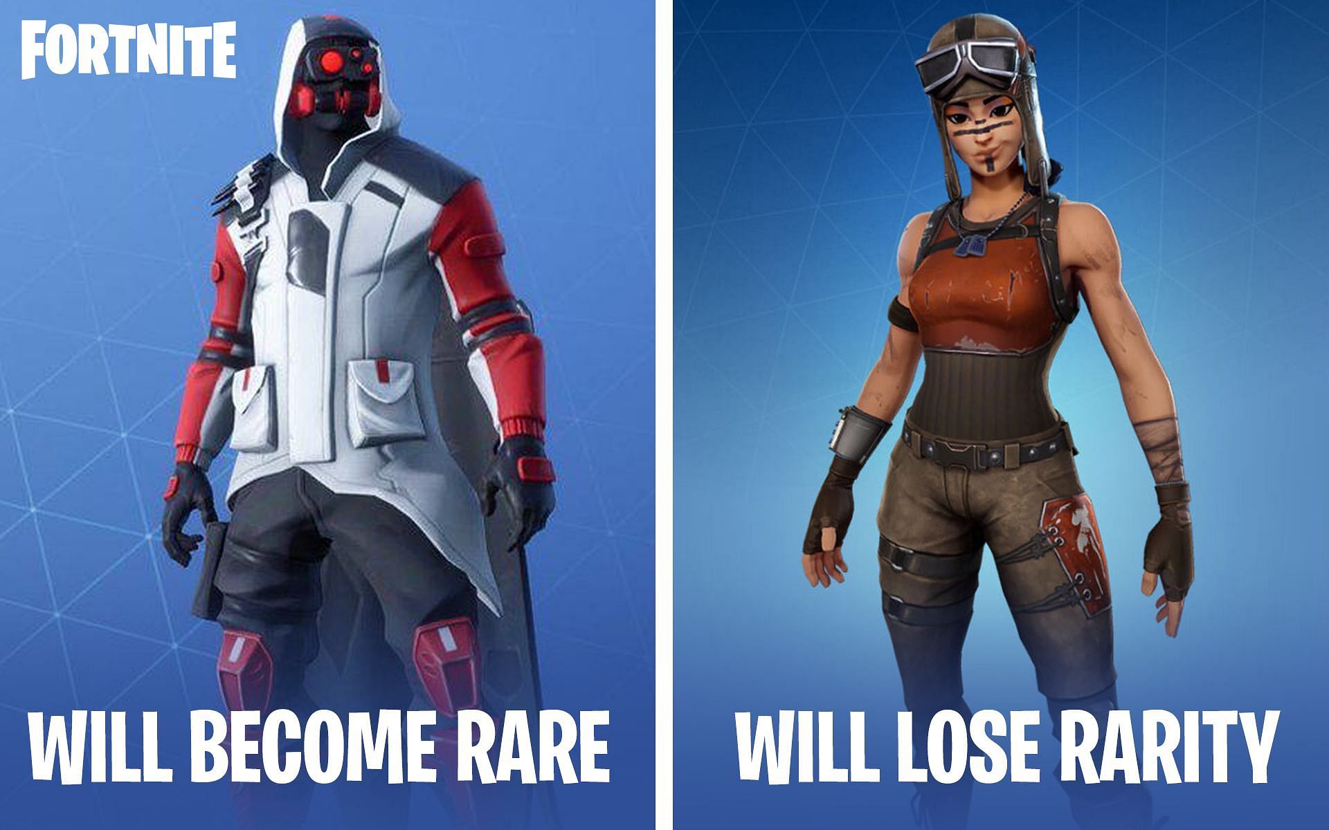 Double Helix and Renegade Raider outfits in Fortnite (Image via Sportskeeda)