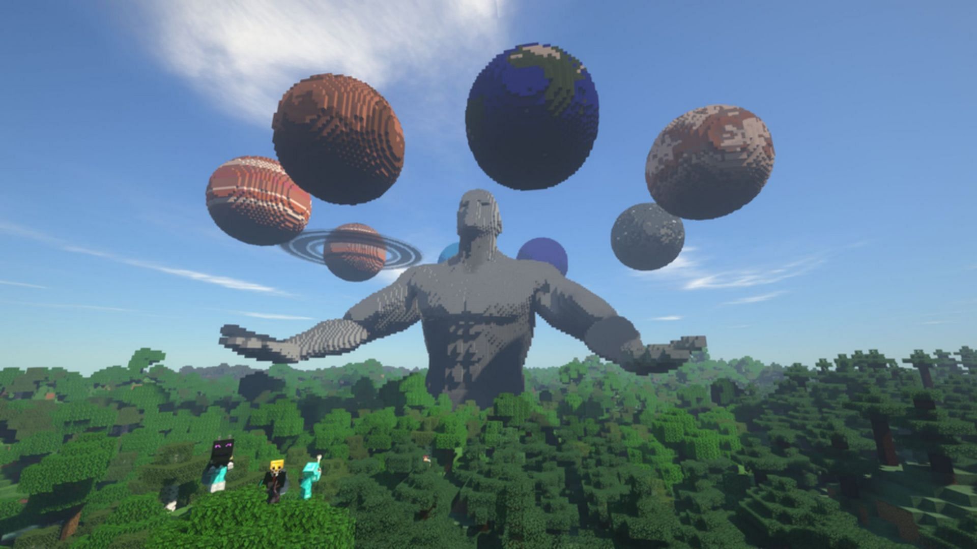 A magnificent statue build by user q3v1 posted last year (Image via Mojang)