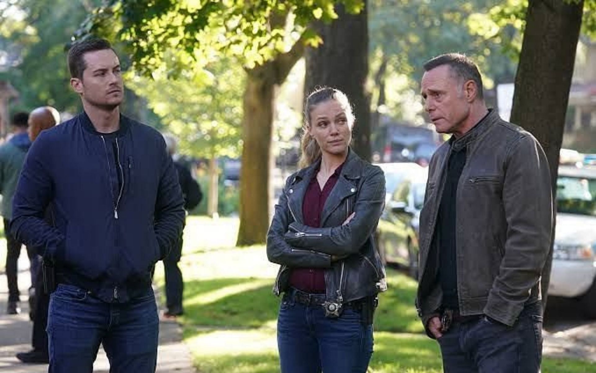 Jay Halstead, Hailey Upton and Hank Voight in NBC&#039;s Chicago Fire season 9 episode 10 (Image via NBC)