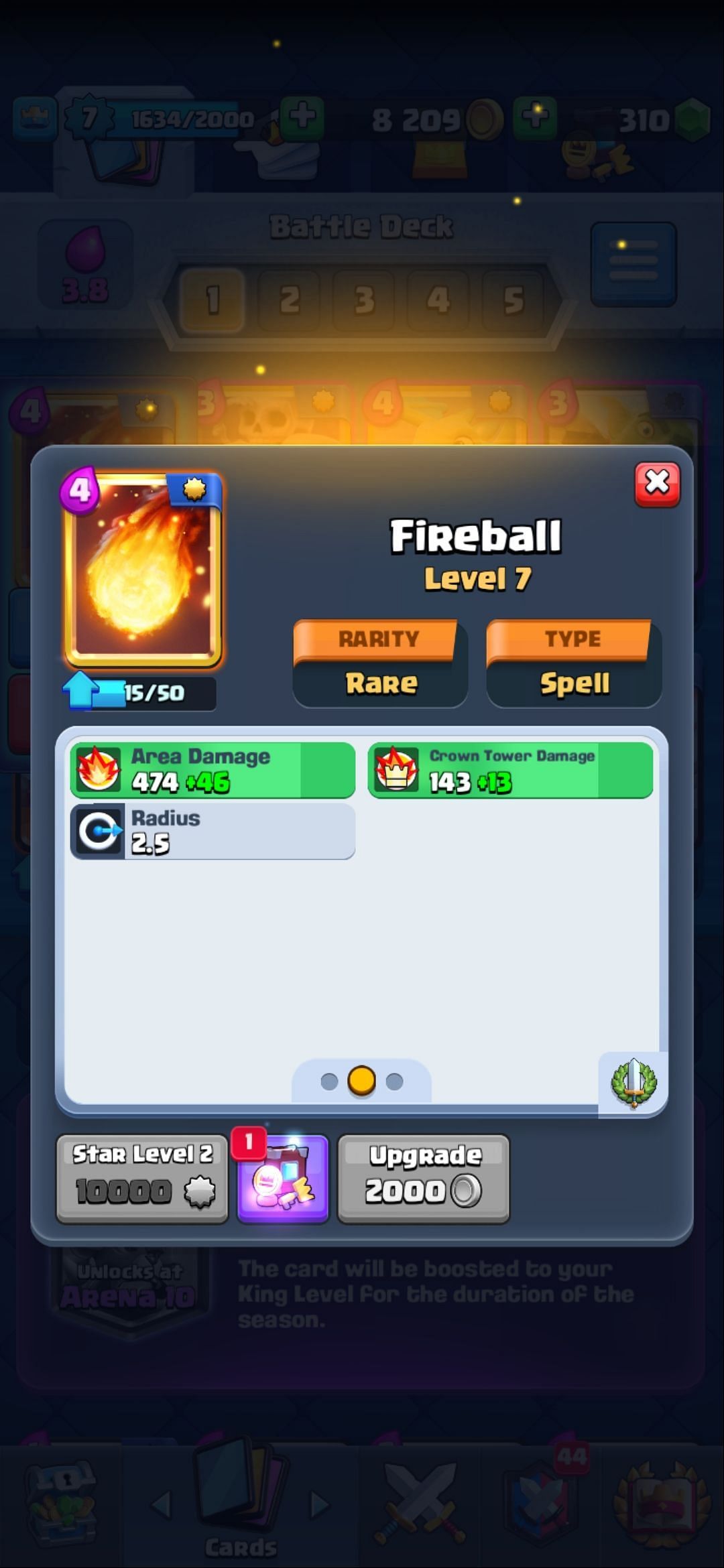 The Fireball card (Image via Sportskeeda)