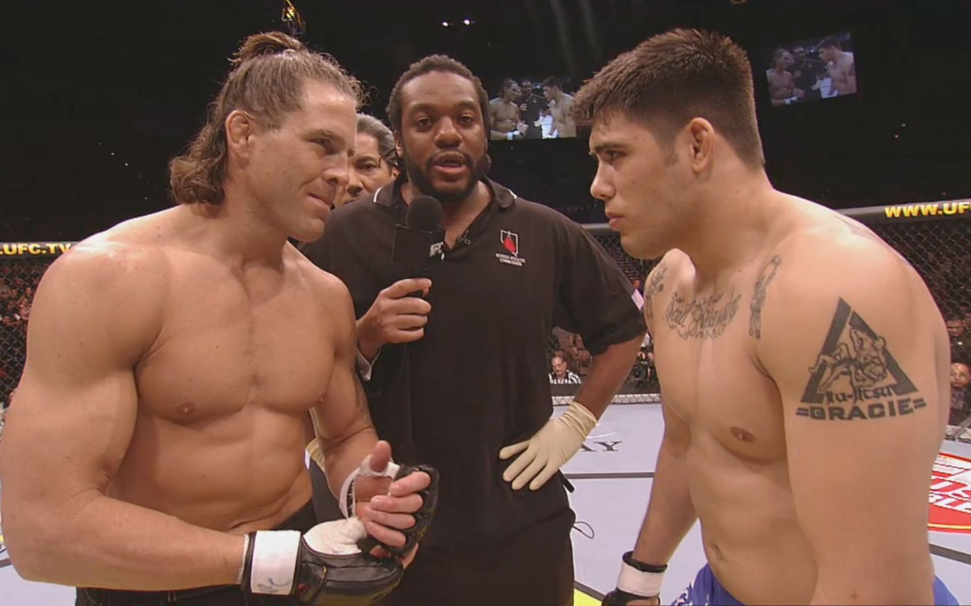 David Terrell (right) never lived up to his massive potential inside the octagon