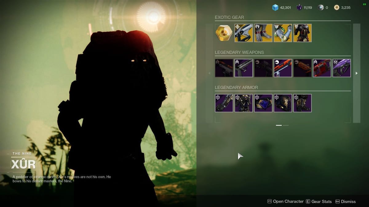 Xur is selling high stat Opulent armor in Destiny 2 right now