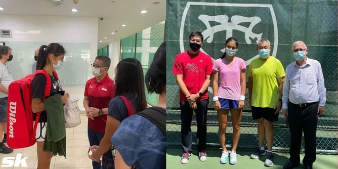 Watch: Emma Raducanu practicing at the Tanglin Club in Singapore
