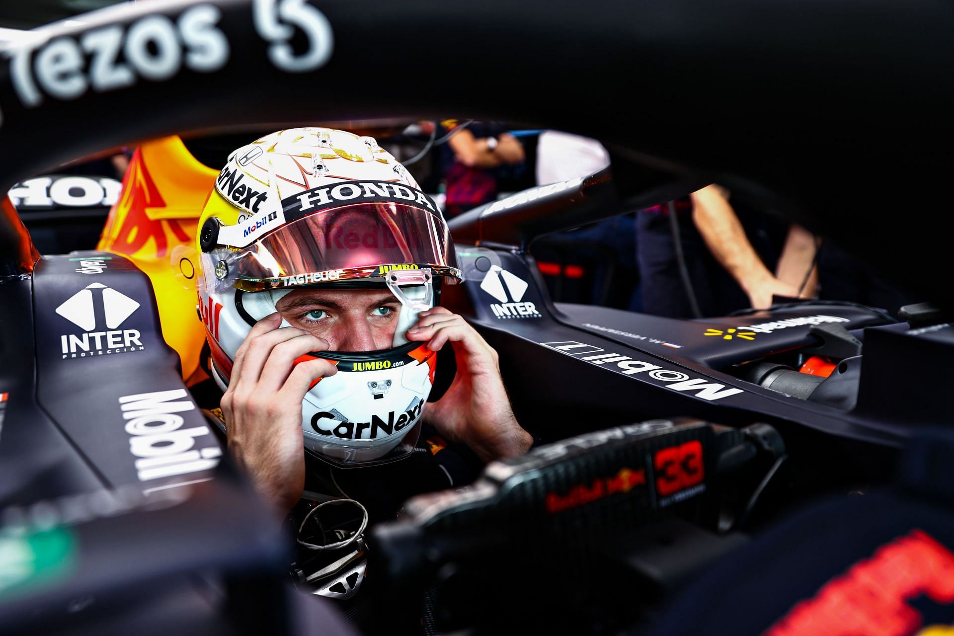 Max Verstappen ahead of the 2021 Qatar Grand Prix (Photo by Mark Thompson/Getty Images)