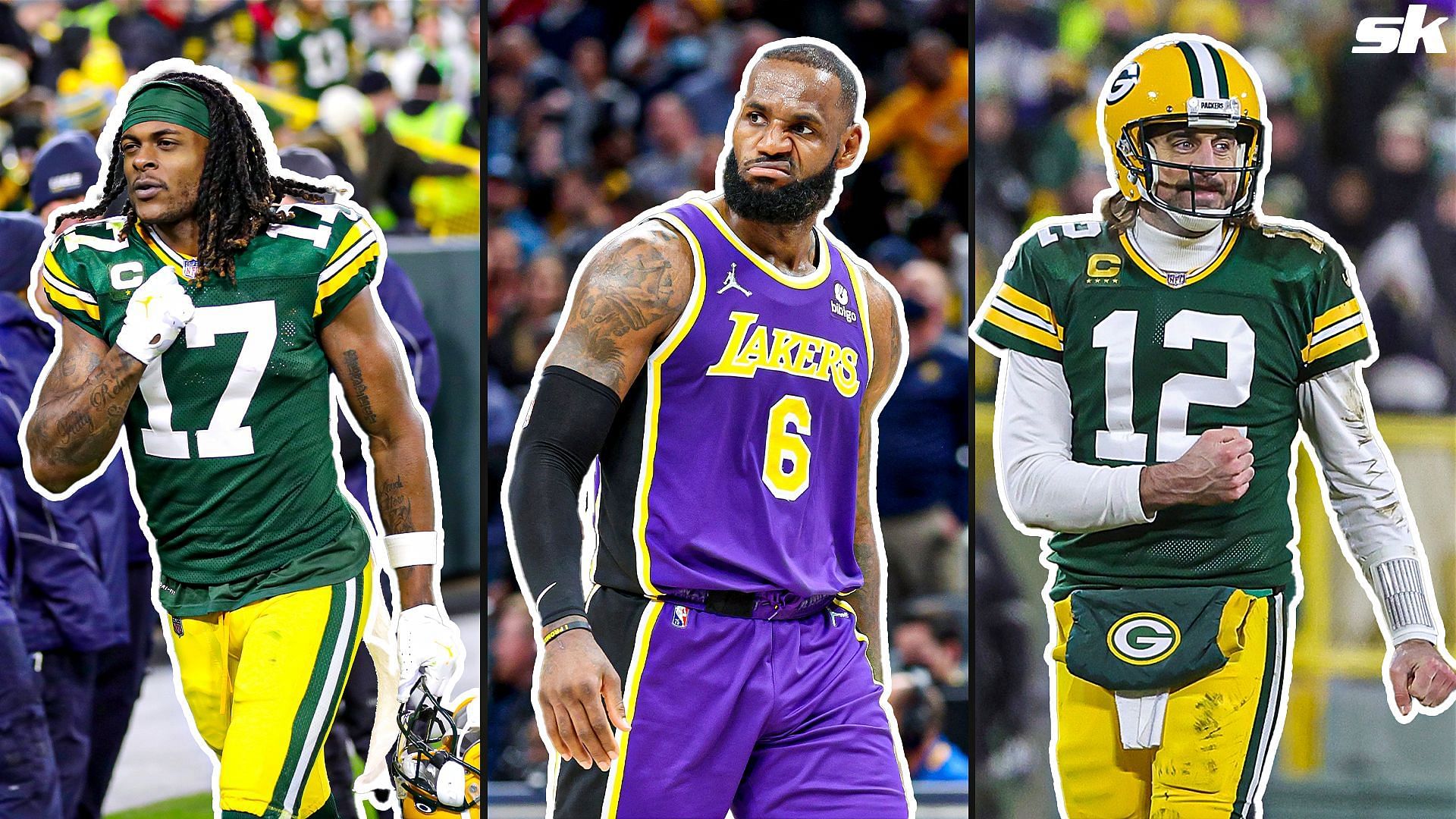 Davante Adams, LeBron James, and Aaron Rodgers