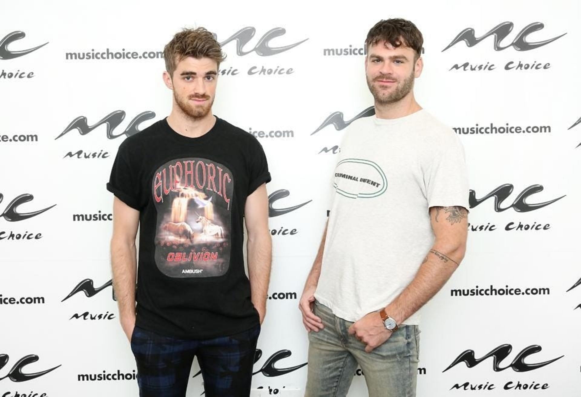 The Chainsmokers at the Music Choice venue in New York City (Image via Getty Images)