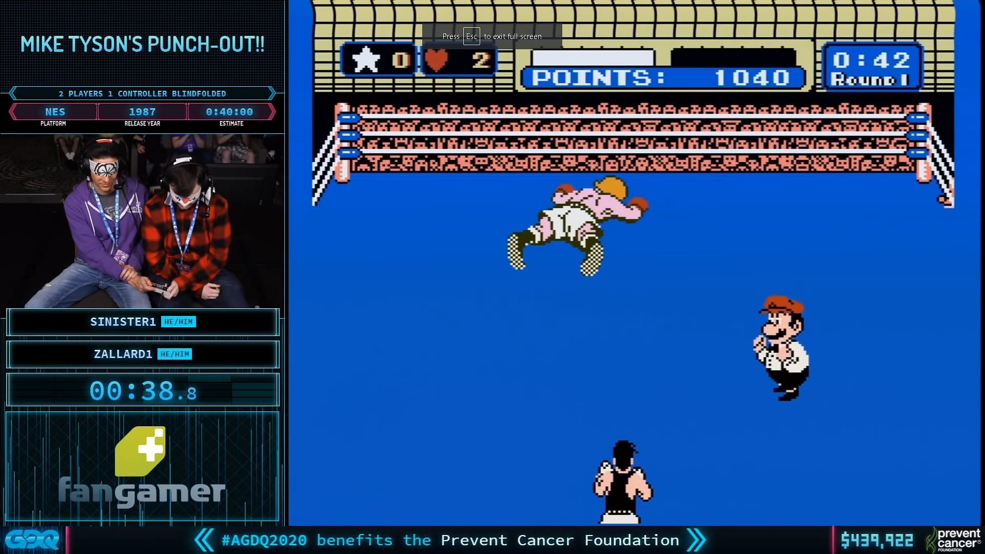 Mike Tyson&rsquo;s Punch-Out, blinded-folded (Image via Games Done Quick YouTube)
